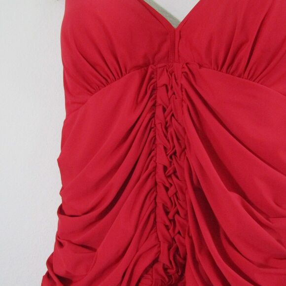 Swimsuits For All One Piece Swimsuit 22 Red Ruched Underwire Tummy Control Beach - Picture 6 of 9